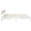 vidaXL Bed Frame with Headboard White 180 x 200 cm Solid Pine Wood
