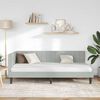 vidaXL Corner Bed Frame with Headboard Light grey 90 x 200 cm Velvet