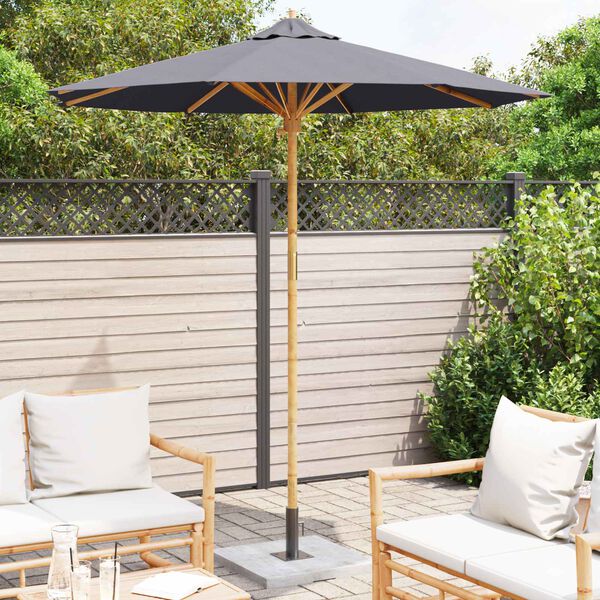vidaXL Garden Parasol Dark Grey &Oslash; 217 x 230 cm Bamboo