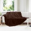 vidaXL Faux Rabbit Fur Blanket Camel 240 x 270 cm Polyester