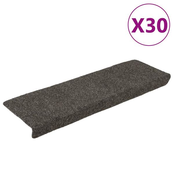 vidaXL Stair Mats Self-adhesive 30 pcs 65x21x4 cm Anthracite Rectangular Edge