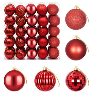 vidaXL Christmas Ball Set 50 pcs Red 8 cm Polystyrene