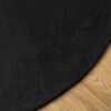 vidaXL Rug HUARTE Short Pile Soft and Washable Black &Oslash; 80 cm