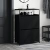 vidaXL Shoe Cabinet Black 75x34x112 cm Engineered Wood