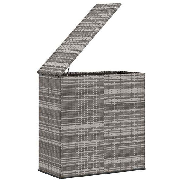 vidaXL Garden Cushion Box PE Rattan 100x49x103.5 cm Grey
