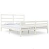 vidaXL Bed Frame without Mattress White Solid Wood Small Double