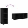 vidaXL TV Cabinet Set Black Oak 37 x 37 x 107 cm Engineered Wood