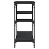 vidaXL Console Table with Shelves Black 100x35x75 cm