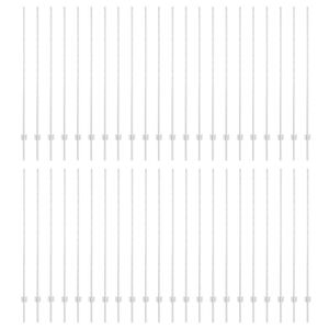 vidaXL Fence Posts Height Adjustable Manual 88 pcs Silver 200 cm Steel