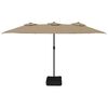 vidaXL Double-Head Parasol Taupe 449x265 cm