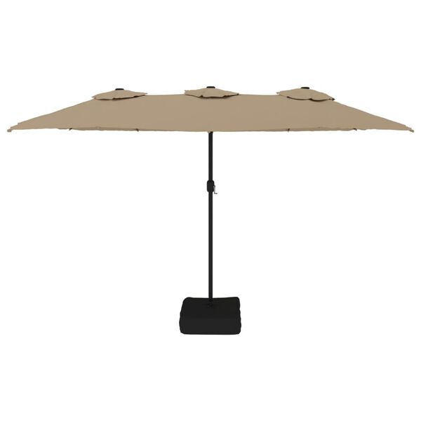 vidaXL Double-Head Parasol Taupe 449x265 cm