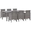 vidaXL Garden Dining Set 7 pcs Light Grey Polt rattan