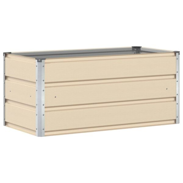 vidaXL Planter Ivory 100 x 50 x 45 cm Galvanised Steel