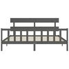 vidaXL Bed Frame without Mattress Grey 200x200 cm Solid Wood Pine