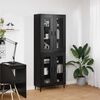 vidaXL Highboard 2 pcs Black Oak Engineered Wood and Glass