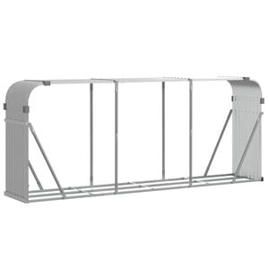 vidaXL Log Holder Light Grey 234x45x100 cm Galvanised Steel