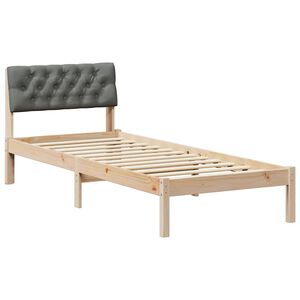 vidaXL Bed frame Brown and dark grey 80 x 200 cm Solid pine wood