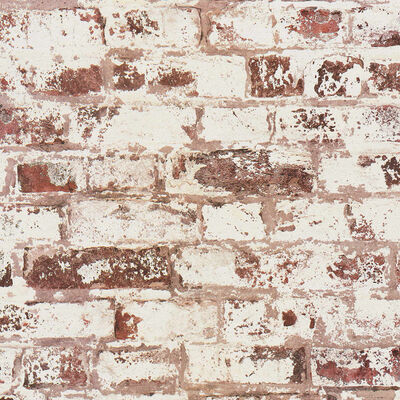 DUTCH WALLCOVERINGS Wallpaper Brick Red and White