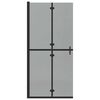 vidaXL Walk-in shower wall Black and dark transparent 90 x 190 cm