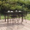 vidaXL 5 Piece Garden Dining Set Black Poly Rattan