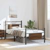 vidaXL Bed Frame without Mattress Brown Oak 90x190 cm Single Engineered Wood
