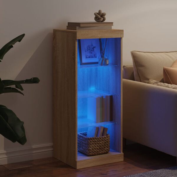 vidaXL Sideboard with LED Lights Sonoma Oak 41x37x100 cm