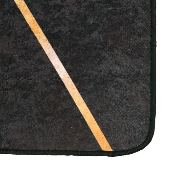 vidaXL Rug Washable Black and Gold 190x300 cm