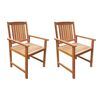 vidaXL Outdoor Chair | Set of 2 | Brown | Solid Acacia wood | Standard | Durable