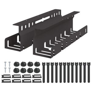 vidaXL Under Desk Cable Management Tray 2 pcs Black 43 x 9 x 11.5 cm