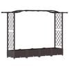 vidaXL Raised Bed with Trellis and Roof Brown 207 x 40 x 123 cm PP