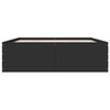 vidaXL Bed Frame without Mattress Black 150x200 cm King Size