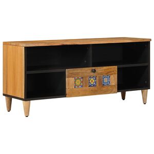 vidaXL TV Cabinet with Shelf Natural 100 x 33 x 46 cm Solid Mango Wood
