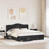 vidaXL Bed Frame with Headboard Black 200 x 200 cm Engineered Wood