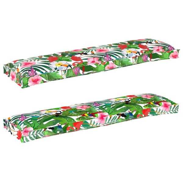 vidaXL Pallet Cushion Set Floral 2 pcs Tropical jungle 150 x 40 x 8 cm