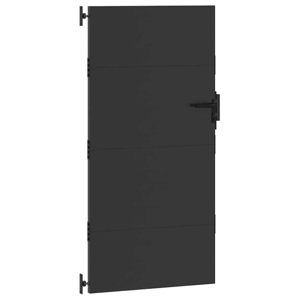 vidaXL Garden Gate Black 105 x 200 cm Powder-coated steel