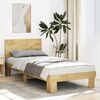vidaXL Bed Frame with Headboard without Mattress 100x200 cm Solid Wood Oak