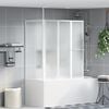 vidaXL Bath Screen Folding Frosted Aluminium