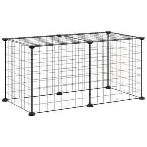vidaXL 8-Panel Pet Cage Black 35x35 cm Steel