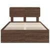 vidaXL Bed Frame with Headboard Brown Oak 135 x 190 cm Engineered Wood