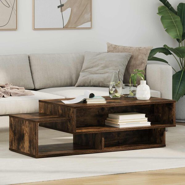 vidaXL Coffee Table Smoked Oak 105 x 50 x 32.5 cm Engineered Wood