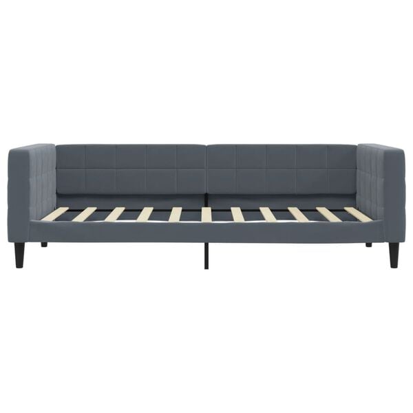 vidaXL Day Bed without Mattress Dark Grey 90x190 cm Single Velvet