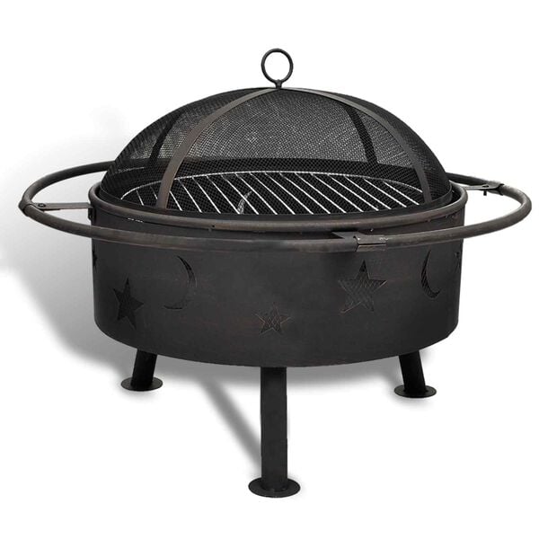 vidaXL Fire Scale Moon Black 82 x 82 x 64 cm Steel