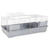 vidaXL Small Animal Cage Grey 118x59x46 cm Polypropylene and Metal