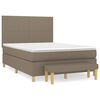 vidaXL Box Spring Bed with Mattress Taupe 140x190 cm Fabric