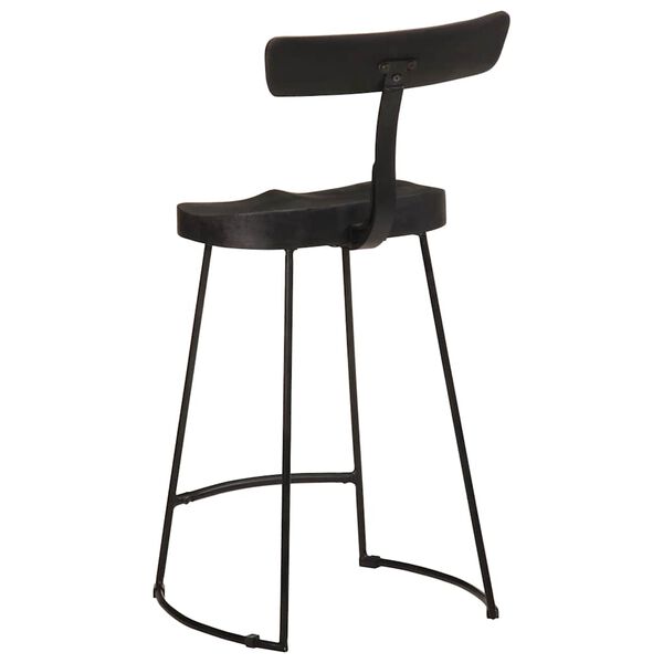 vidaXL Bar Stools 2 pcs Black 49x43x88 cm Solid Wood Mango