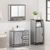 vidaXL 3 Piece Bathroom Furniture Set Grey Sonoma Engineered Wood