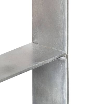 vidaXL Fence Anchors 2 pcs Silver 8x6x60 cm Galvanised Steel