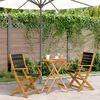 vidaXL 3 Piece Bistro Set Black Polypropylene and Solid Wood