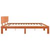 vidaXL Bed Frame with Headboard Wax Brown 140 x 190 cm Solid Pine Wood