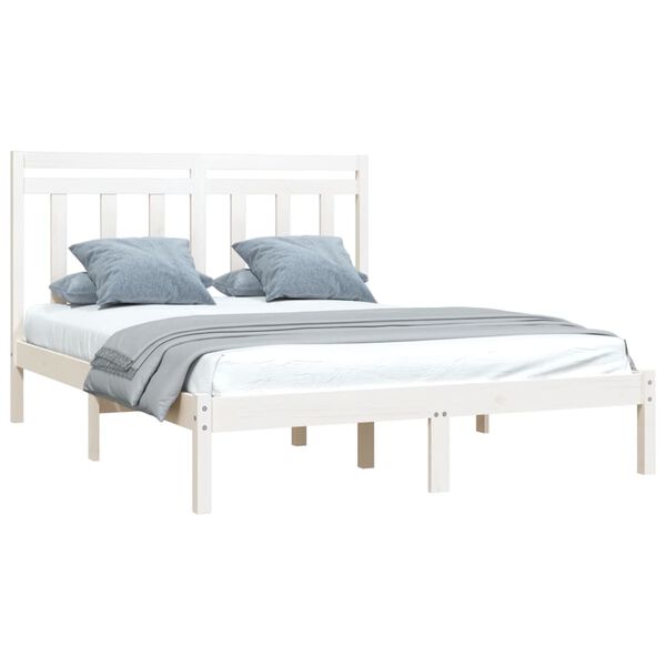 vidaXL Bed Frame without Mattress White 160x200 cm Solid Wood